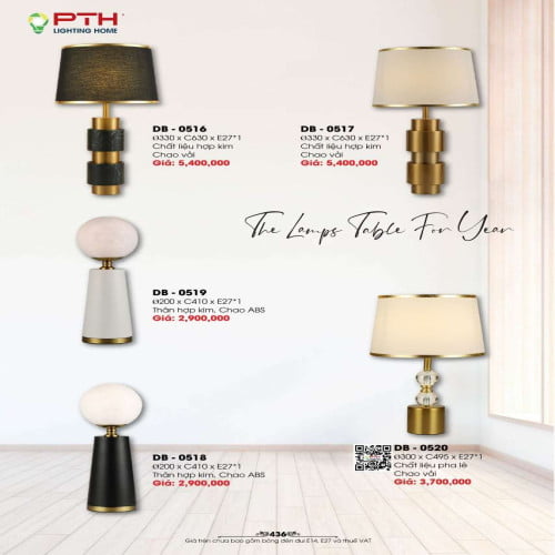 Đèn bàn PTH Lighting Home DB - 0516, DB - 0517, DB - 0519, DB - 0518, DB - 0520