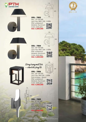 Đèn gắn tường PTH Lighting Home ODL - 7003, ODL - 7004, ODL - 7005, ODL - 7006