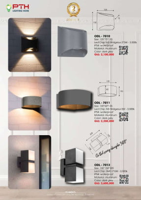Đèn gắn tường PTH Lighting Home ODL - 7010, ODL - 7011, ODL - 7012