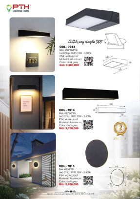Đèn gắn tường PTH Lighting Home ODL - 7013, ODL - 7014, ODL - 7015