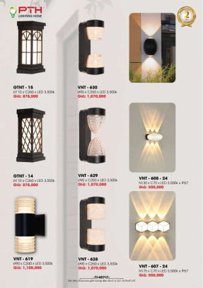 Đèn gắn tường PTH Lighting Home GTNT - 15, VNT - 630, GTNT - 14, VNT - 629, VNT - 608 - 24, VNT - 619, VNT - 628, VNT - 607 - 24