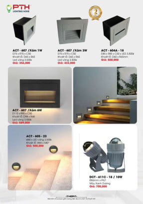 Đèn âm cầu thang PTH Lighting Home ACT - 607, ACT - 604A - 18, ACT - 605 - 23, DCT - 611C - 18