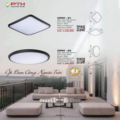 Đèn ốp trần PTH Lighting Home OPNT - 01, OPNT - 02