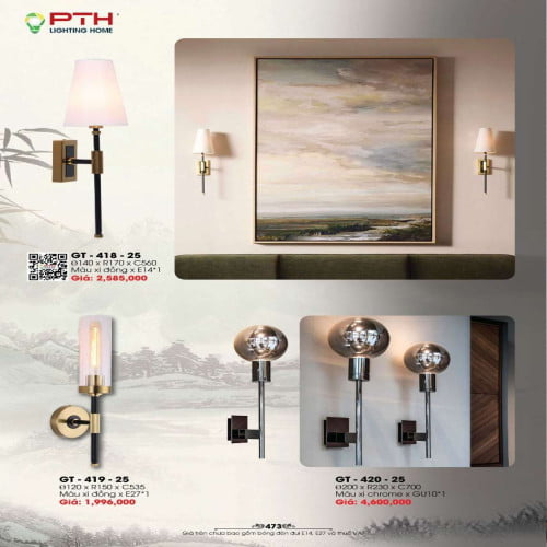 Đèn gắn tường PTH Lighting Home GT - 418 - 25, GT - 419 - 25, GT - 420 - 25