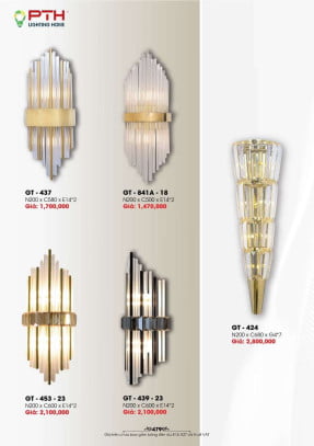 Đèn gắn tường PTH Lighting Home GT - 437, GT - 841A - 18, GT - 453 - 23, GT - 439 - 23, GT - 424