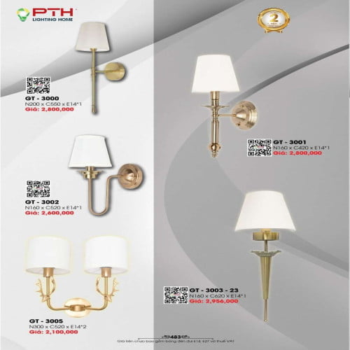 Đèn gắn tường PTH Lighting Home GT - 3000, GT - 3001, GT - 3002, GT - 3005, GT - 3003 - 23