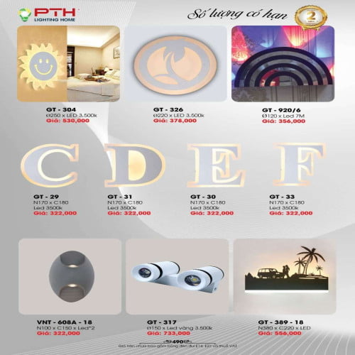 Đèn gắn tường PTH Lighting Home GT - 304, GT - 326, GT - 920/6, GT - 29, GT - 31, GT-30, GT - 33, VNT - 608A - 18, GT - 317, GT - 389 - 18
