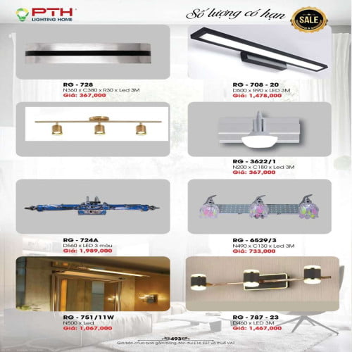 Đèn rọi tranh PTH Lighting Home RG - 728, RG - 708 - 20, RG - 3622/1, RG - 724A, RG - 6529/3, RG - 751/11W, RG - 787 - 23