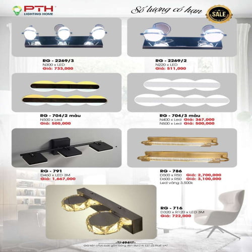 Đèn rọi tranh PTH Lighting Home RG - 2269/3, RG - 2269/2, RG - 704/2, RG - 704/3, RG - 791, RG - 786, RG - 716