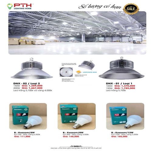 Đèn led PTH Lighting Home DNX - 02, DNX - 01, B - Kosoom