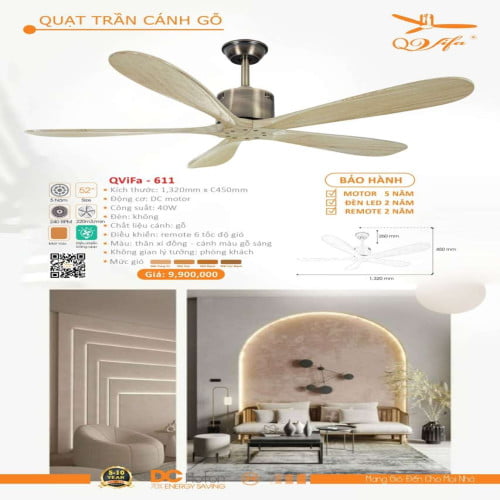 Quạt trần QViFa - 611