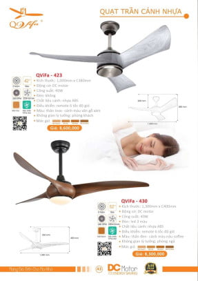 Quạt trần QViFa - 423, QViFa - 430