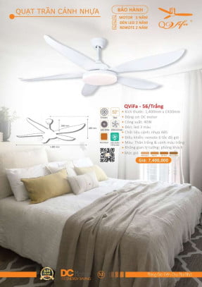 Quạt trần QViFa - 56/Trắng