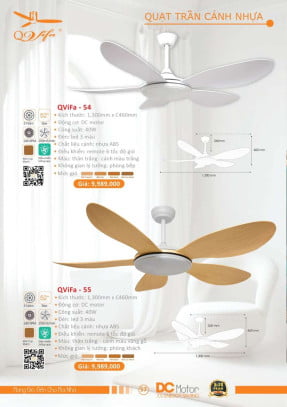 Quạt trần QViFa - 54, QViFa - 55