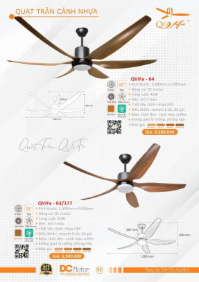 Quạt trần QViFa - 64, QViFa - 63/177
