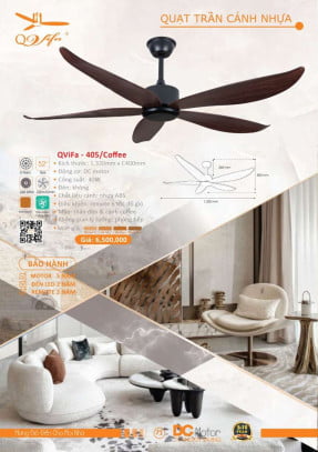 Quạt trần QViFa - 405/Coffee