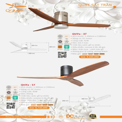 Quạt trần QViFa - 37, QViFa - 57