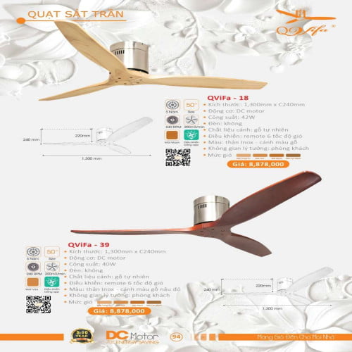 Quạt trần QViFa - 18, QViFa - 39