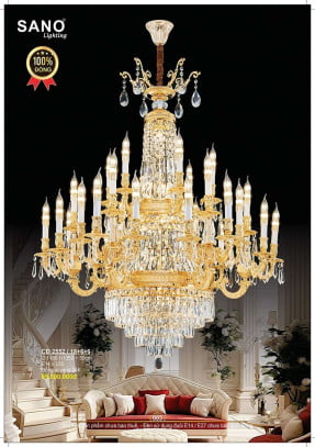 Đèn chùm đồng Sano Lighting CĐ 2552/18+6+6