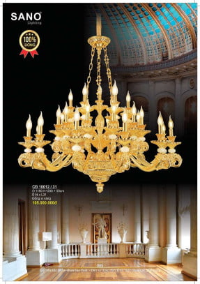 Đèn chùm đồng Sano Lighting CĐ 10012/31