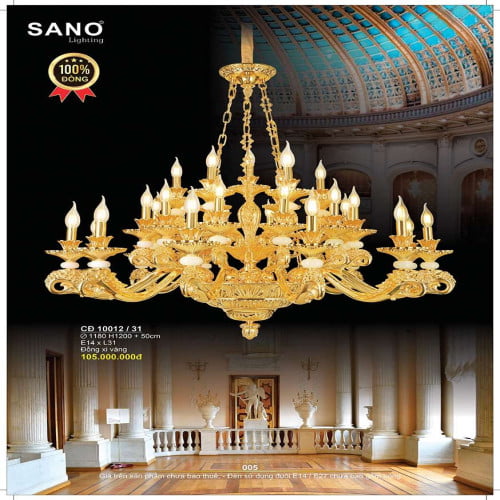 Đèn chùm đồng Sano Lighting CĐ 10012/31