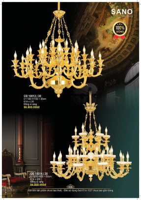 Đèn chùm đồng Sano Lighting CĐ 10013/30, CĐ 10014/30
