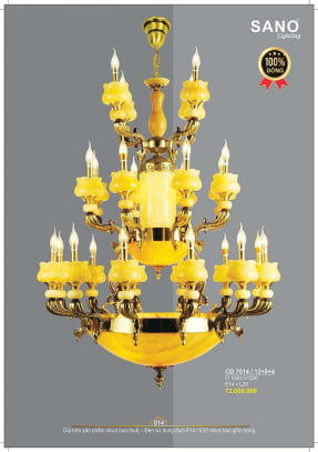 Đèn chùm đồng Sano Lighting CĐ 7014/12+8+4