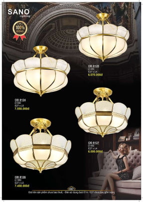 Đèn thả đồng Sano Lighting OĐ 8124, OĐ 8125, OĐ 8126, OĐ 8127