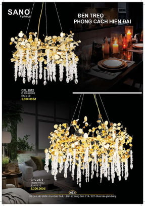 Đèn chùm pha lê Sano Lighting CPL 2572, CPL 2573