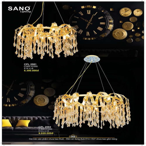 Đèn chùm pha lê Sano Lighting CPL 2581, CPL 2582