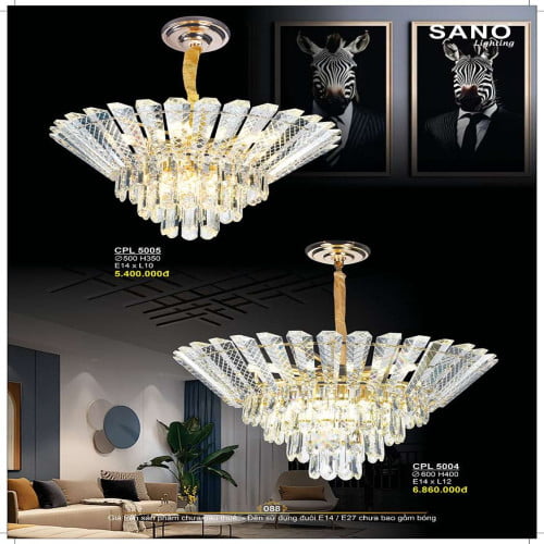 Đèn chùm pha lê Sano Lighting CPL 5004, CPL 5005