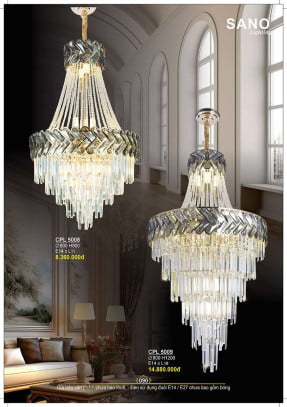 Đèn chùm pha lê Sano Lighting CPL 5008, CPL 5009