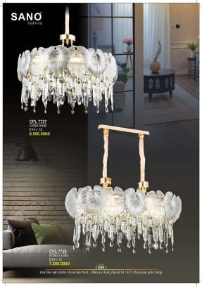 Đèn chùm pha lê Sano Lighting CPL 7727, CPL 7728