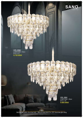 Đèn chùm pha lê Sano Lighting CPL 2590, CPL 2591
