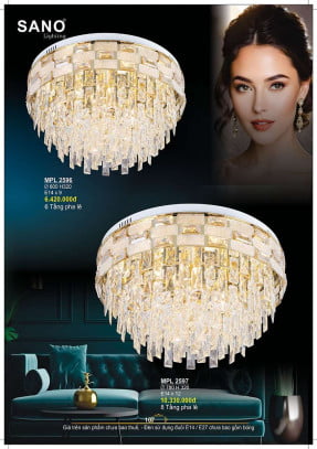 Đèn mâm pha lê Sano Lighting MPL 2596, MPL 2597