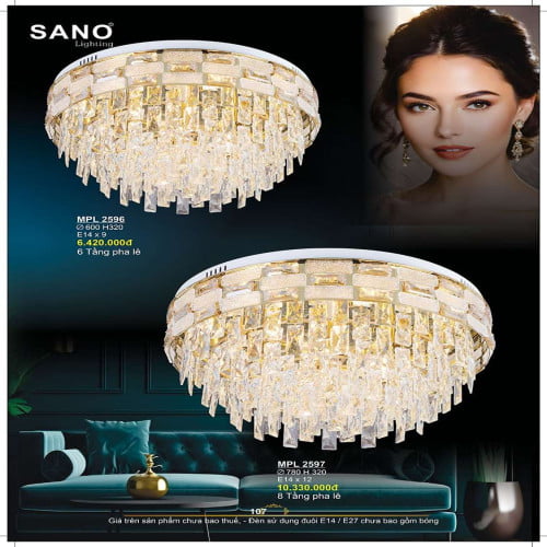 Đèn mâm pha lê Sano Lighting MPL 2596, MPL 2597