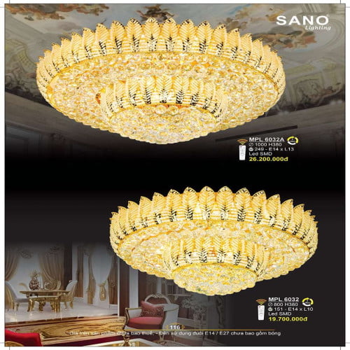 Đèn mâm pha lê Sano Lighting MPL 6032, MPL 6032A