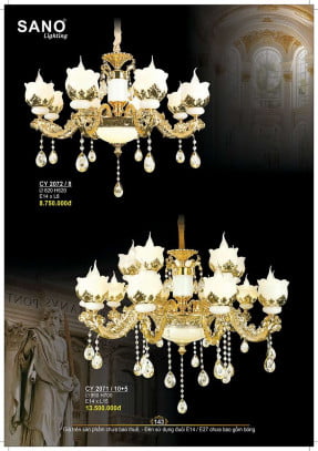 Đèn chùm Sano Lighting CY 2072/8, CY 2071/10+5