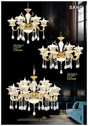 Đèn chùm Sano Lighting CPL 8142/6, CPL 8143/8, CPL 8144/10+5