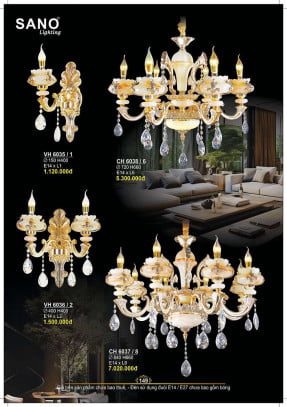 Đèn chùm Sano Lighting CH 6038/6, CH 6037/8, VH 6035/1, VH 6036/2