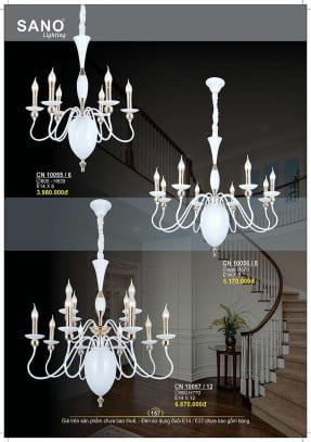 Đèn chùm Sano Lighting CN 10055/6, CN 10056/8, CN 10057/12