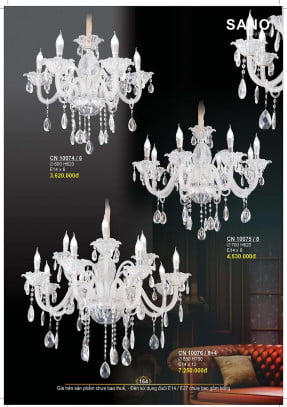 Đèn chùm Sano Lighting CN 10074/6, CN 10075/8, CN 10076/8+4