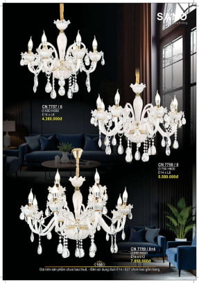 Đèn chùm Sano Lighting CN 7757/6, CN 7758/8, CN 7759/8+4