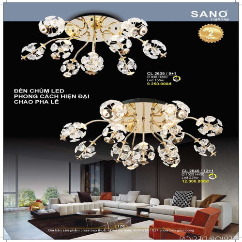 Đèn chùm Sano Lighting CL 2639/9+1, CL 2640/12+1