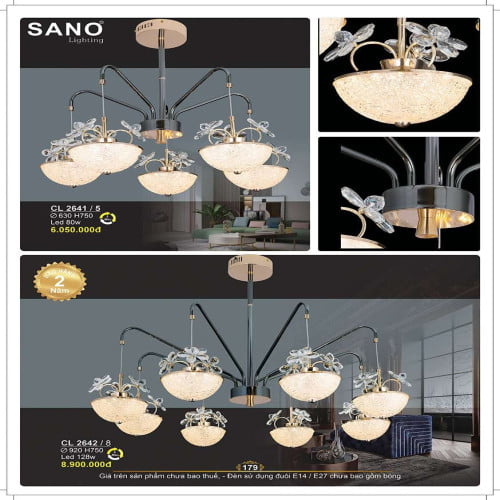 Đèn chùm Sano Lighting CL 2641/5, CL 2642/8
