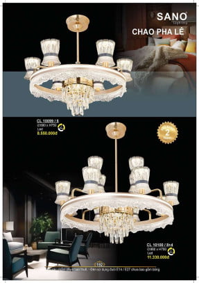 Đèn chùm Sano Lighting CL 10099/6, CL 10100/8+4