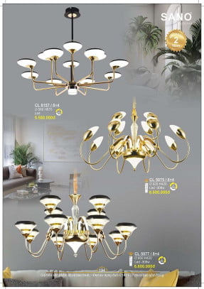 Đèn chùm Sano Lighting CL 8157/8+4, CL 5075/8+4, CL 5077/8+4