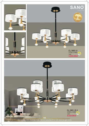 Đèn chùm Sano Lighting CL 1660/6, CL 1661/8+4
