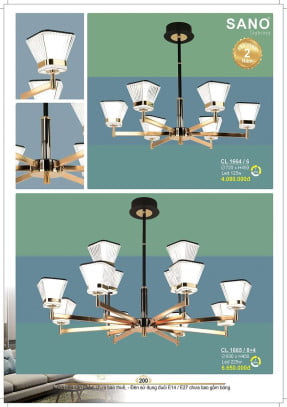 Đèn chùm Sano Lighting CL 1664/6, CL 1665/8+4
