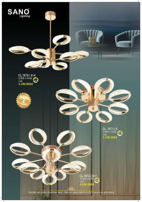 Đèn chùm Sano Lighting CL 1670/4+4, CL 1671/8, CL 1672/8+4